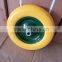 yellow 3.50-8 PU foam wheel with steel rim
