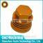 Gold plating aluminum cnc machining turning parts made in Guangdong