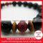 Maeda Keiji samurai bracelet, black onyx 10 mm with agate beads