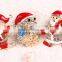 Christmas Theme Jewelry Red Santa Claus Rhinestone Alloy Brooch with Christmas Gift