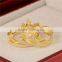 Eternity 925 Silver Yellow Gold Plated Silver Crown Micro Pave Ring