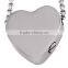 SRP8384 Blank Engravable Heart-Shaped Human Memorials Necklace for Ashes Stainless Steel Cremation Urn Pendant