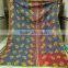 Indian handmade vintage cotton kantha throw reversible quilt