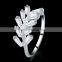 2016 Rellecona spicate shape cubic zirconia ring in white gold plated for women girls