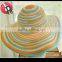 clorful rainbow foldable 100% paper straw hat summer beach hat sun hat