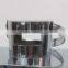 Stainless steel lantern with silk printing glass panel for Christmas decor