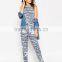 unique design casual women organic cotton jumpsuit Tie Dye Jumpsuit