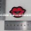 red color embroidery lip fabric number patches lace patch work in blouse neck designs 4*6cm