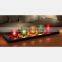 Kawachi 4-piece Jewel Tone Candle Tray With Genuine River Rocks