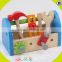wholesale educational kids wooden assemble tools box toy brain training children wooden assemble tools box toy W03D018