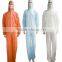 White breathable membrane protective working suit disposable non woven coverall