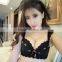Fancy red color padded and panties set ladies sexy net bra panty set