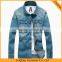 2015 latest popular deep bule cowboy shirts mens casual shirt