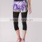 Ladies Open-air Spring/autumn Slim Fit Fake Two-piece 3/4 Quick-dry Purple Mesh Running/yoga Sports Pants