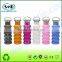 Travel protable collapsible silicone bottle with various lids