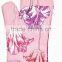 Cotton Twill Rose And Wood Grain Pattern Oven Mitt For Decoration