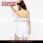 Fashion Designs White Jersey Bandeau Neckline Off Shoulders Playsuit