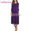 Fashion New Long Sleeve Casual Purple Party Midi Dresses Fat Women