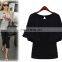 latest summer draped short slevee T shirt pure color shirt pure cotton shirt