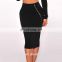 latest fashion plain blank high waist side zipper bodycon sexy pencil skirt for women