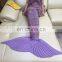 Fashion knitted mermaid blanket children crochet girls gift sleeping bag fish tail blanket