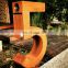 Customized free standing letter style rustproof corten steel city mailbox