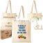 Reusable Grocery Bags Canvas Tote Bag with Zipper Patterned Cloth Bags for Groceries Zero Waste Themed Patterns