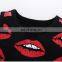 Summer Baby Girl Outfits Lips Sleeveless T Shirt And Short Black Pants For Baby Girl Boutique Outfits