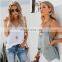 Wholesale 2020 V Neck Backless Mesh Lace Woman Sexy Tank Tops