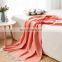 100%acrylic good price high quality customized knitted blanket for home sofa
