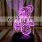 Love Heart 3D Illusion Night Lamps Romantic Valentine Gift 7 Colors Atmosphere Table Light for Lover Wedding Anniversary
