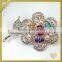 2016 fashion flower pearls rhinestone brooches austrian crystal diamond brooch FB-057