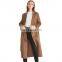 Ladies camel cashmere long winter warm coat women