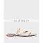 Ladies fancy design eyelet embellished buckle wholesale flat breathable lining sandals shoes