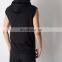 Wholesale men compression sleeveless custom gym clothes fit men in a tight hoodie vest