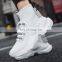 Factory direct sale Christmas high-top knitting custom men's fashion all-match casual white black sneakers