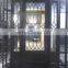 Contemporary main entrance tempered glass black color handcraft grills styles wrought iron exterior single door with sidelights