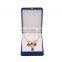 High Quality  Luxury Pu Leather Blue  Ring Earrings Necklace Pendant Box