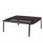 Concise Home LT1608-1  Modern wooden and glass top metal legs square coffee table