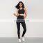 Front Zip Sports Bras Gym Custom Fitness Sets High Waisted Yoga Leggings With Back Pocket 80nylon 20spandex