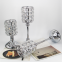 Wholesale Price Iron Crystal Candle Cup Silver Colored Party Wedding Decoration Table Centerpiece Candle Stand