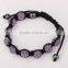 Fashion cheap Shamblla disco ball shine bling rhinestones bracelets purple color paypal accept