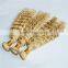 European blonde 613 color virgin deep wave curl hair extension weft