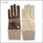 Ladies fashion cheap leather & woolen gloves