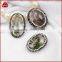 Assorted color CZ paved egg shape natural rutilated phantom quartz bead