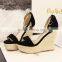 Summer Luxury Women's wedge sandals fashion Designer Brand Female wedge slippers punk black white wedge shoes