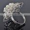 fashionable flower shape plastic pearls metal alloy crystal napkin rings