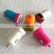 Mini usb car charger DC5V1000mA output colorful car charger for cell phone
