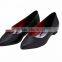 Office genuine leather classic Low heel pointy toe ladies breatheable PU lining comfortable black sheep skin pump shoes