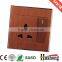 Wood grain style 13A wall socket